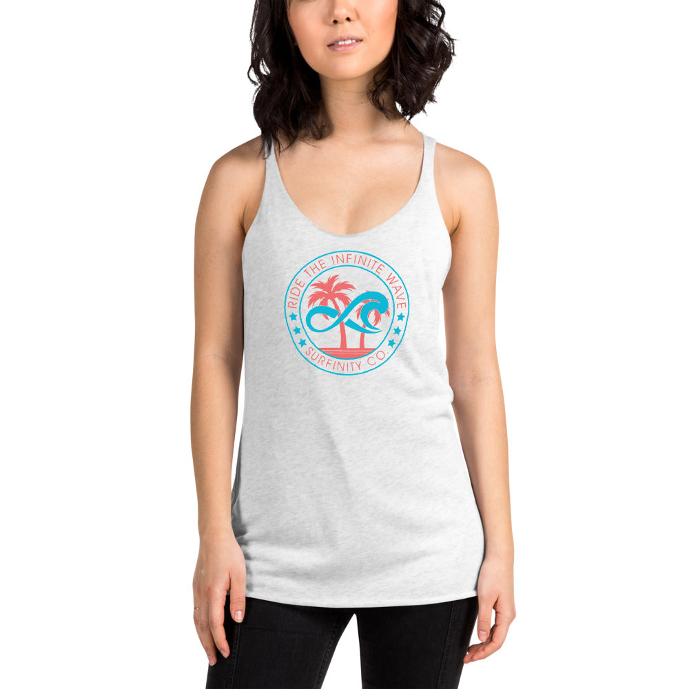 Women's Surfinity Infinite Wave Miami Stamp - Tank - Heather White